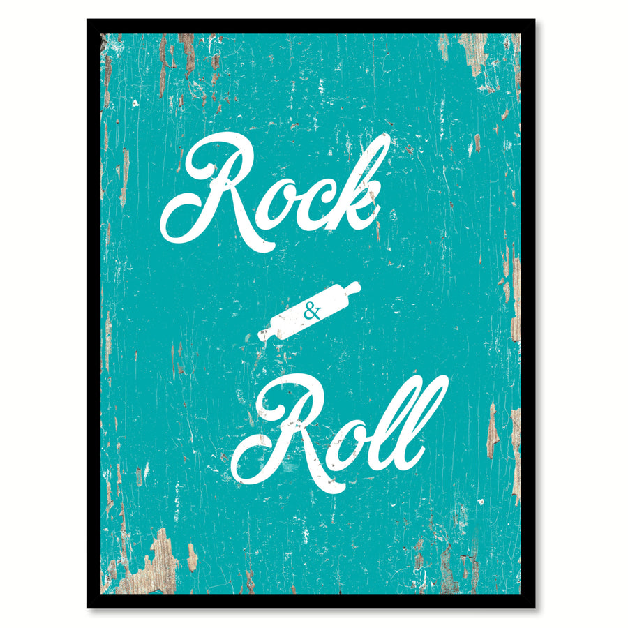 Rock and Roll Saying Canvas Print with Picture Frame  Wall Art Gifts Image 1