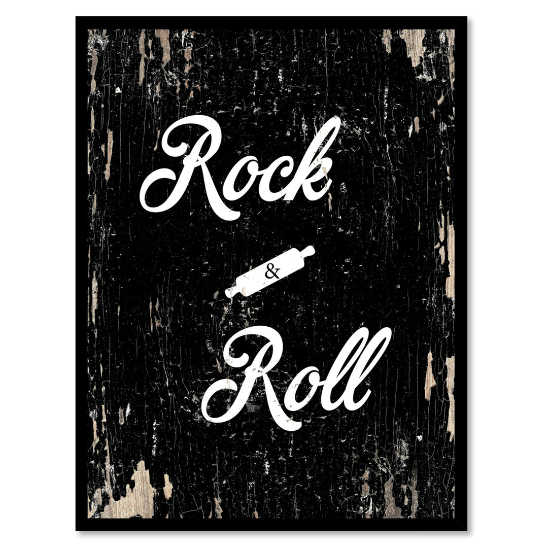 Rock and Roll Saying Canvas Print with Picture Frame  Wall Art Gifts Image 1