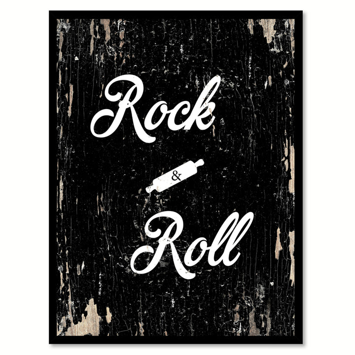 Rock and Roll Saying Canvas Print with Picture Frame  Wall Art Gifts Image 1