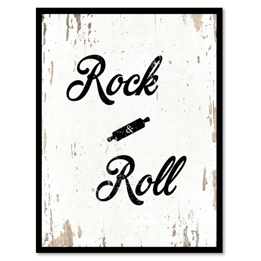 Rock and Roll Saying Canvas Print with Picture Frame  Wall Art Gifts Image 1