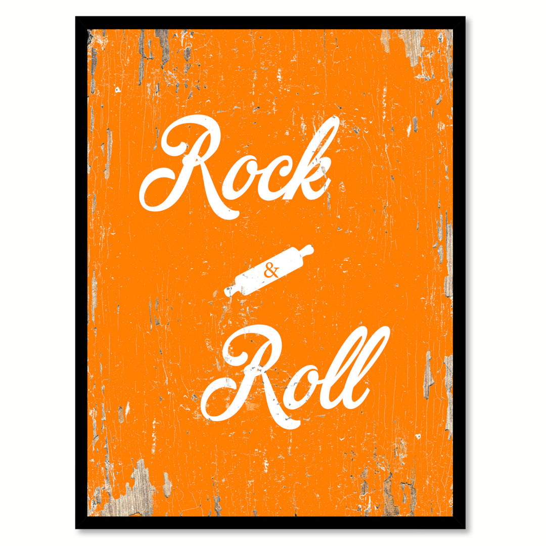 Rock and Roll Saying Canvas Print with Picture Frame  Wall Art Gifts Image 1
