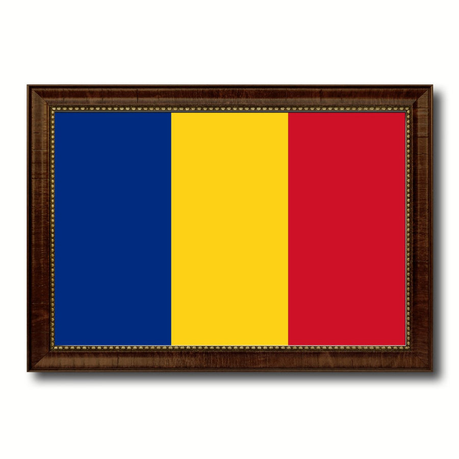 Romania Country Flag Canvas Print with Picture Frame  Gifts Wall Image 1