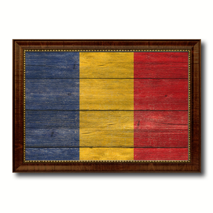 Romania Country Flag Texture Canvas Print with Custom Frame  Gift Ideas Wall Decoration Image 1