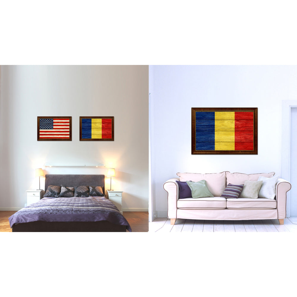 Romania Country Flag Texture Canvas Print with Custom Frame  Gift Ideas Wall Decoration Image 2