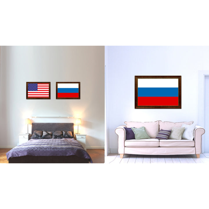 Russia Country Flag Canvas Print with Picture Frame  Gifts Wall Image 2