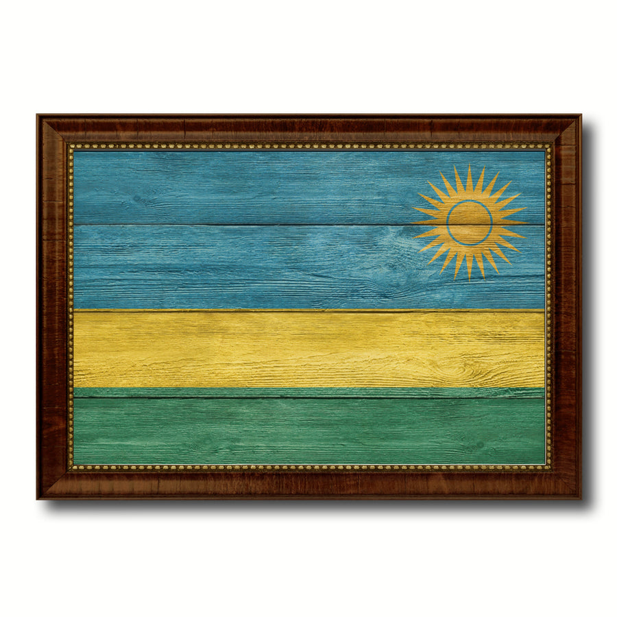 Rwanda Country Flag Texture Canvas Print with Custom Frame  Gift Ideas Wall Decoration Image 1