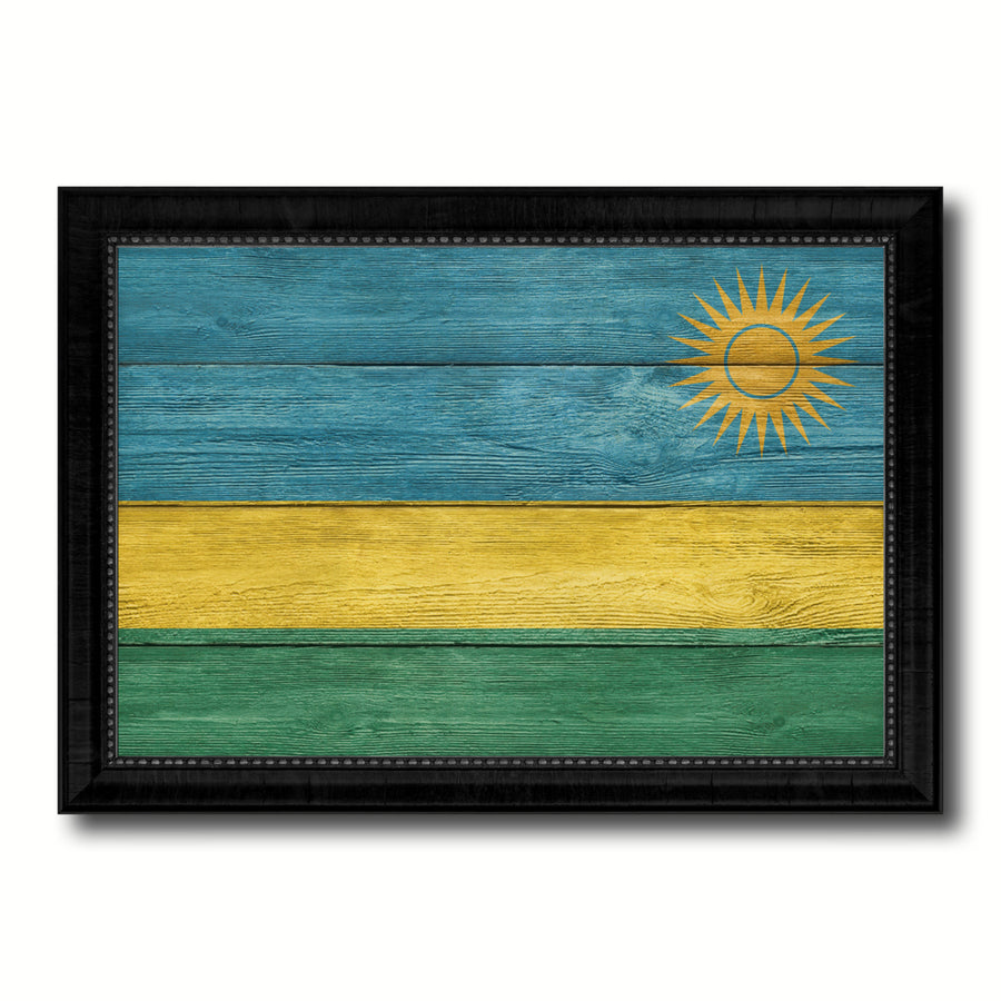 Rwanda Country Flag Texture Canvas Print with Picture Frame  Wall Art Gift Ideas Image 1