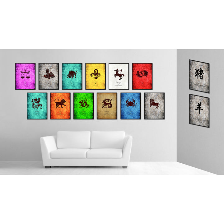 Sagittarius Horoscope Astrology Canvas Print with Picture Frame  Wall Art Gift Image 3