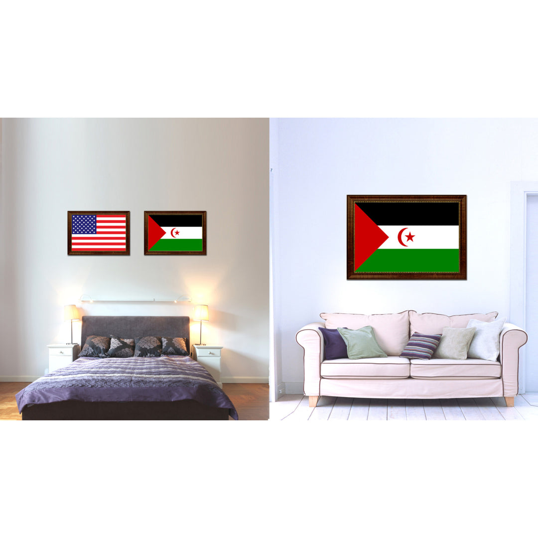 Sahrawi Arab Democratic Republic Country Flag Canvas Print with Picture Frame  Gifts Wall Image 2