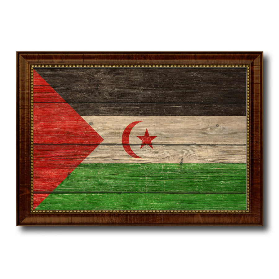 Sahrawi Arab Democratic Republic Country Flag Texture Canvas Print with Custom Frame  Gift Ideas Wall Decoration Image 1