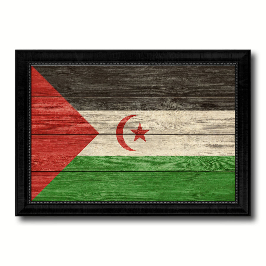 Sahrawi Arab Democratic Republic Country Flag Texture Canvas Print with Picture Frame  Wall Art Gift Ideas Image 1