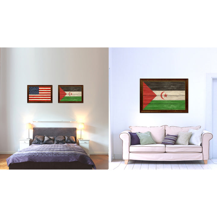 Sahrawi Arab Democratic Republic Country Flag Texture Canvas Print with Custom Frame  Gift Ideas Wall Decoration Image 2