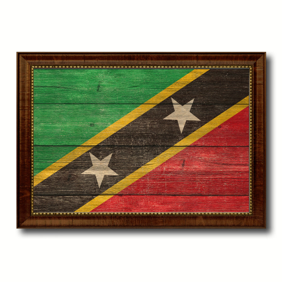 Saint Kitts and Nevis Country Flag Texture Canvas Print with Custom Frame  Gift Ideas Wall Decoration Image 1