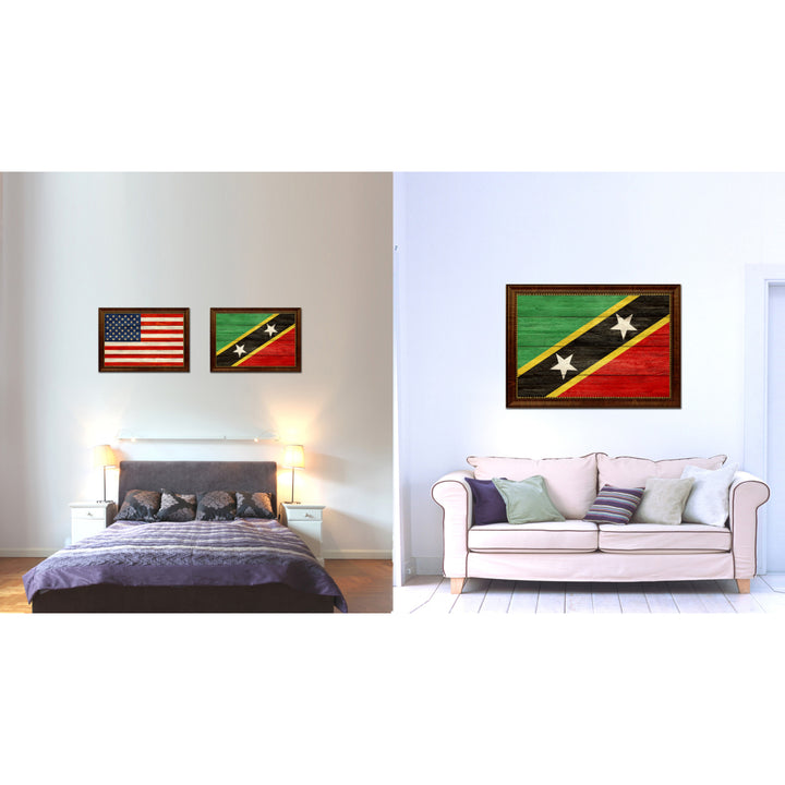 Saint Kitts and Nevis Country Flag Texture Canvas Print with Custom Frame  Gift Ideas Wall Decoration Image 2