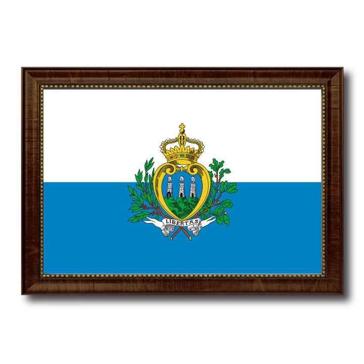 San Marino Country Flag Canvas Print with Picture Frame  Gifts Wall Image 1