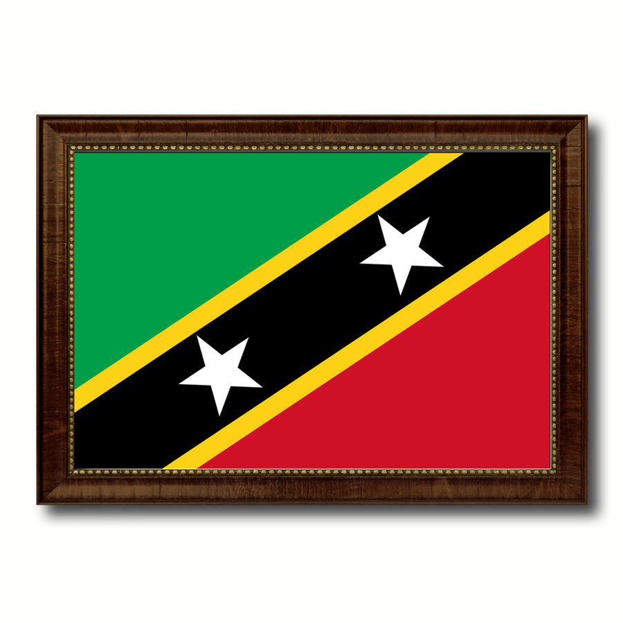 Saint Kitts and Nevis Country Flag Canvas Print with Picture Frame  Gifts Wall Image 1