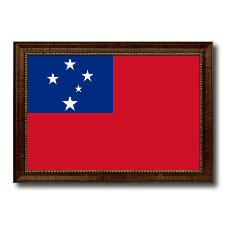 Samoa Country Flag Canvas Print with Picture Frame  Gifts Wall Image 1