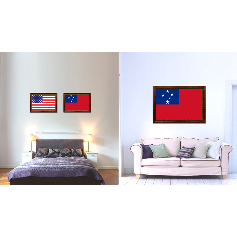 Samoa Country Flag Canvas Print with Picture Frame  Gifts Wall Image 2