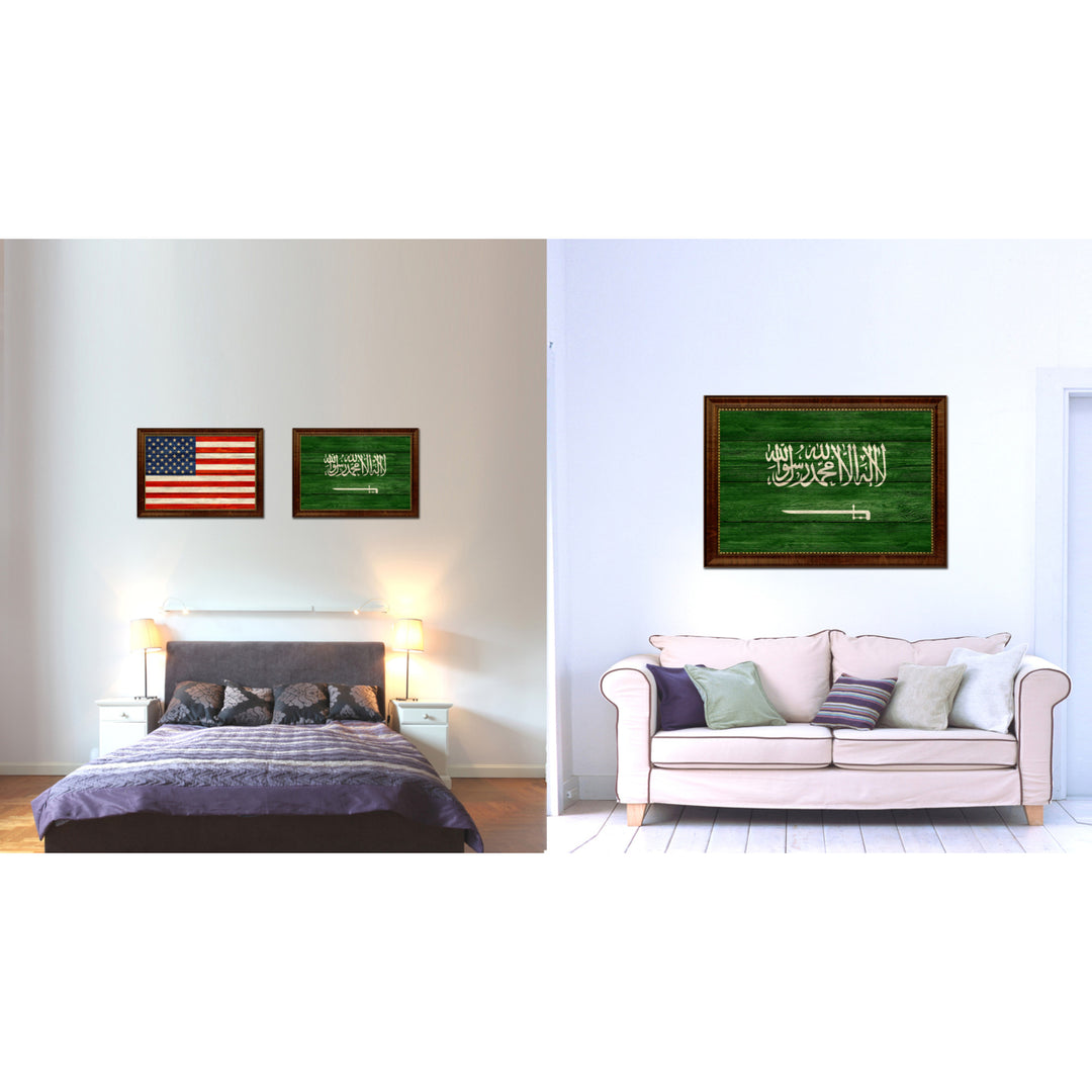 Saudi Arabia Country Flag Texture Canvas Print with Custom Frame  Gift Ideas Wall Decoration Image 2