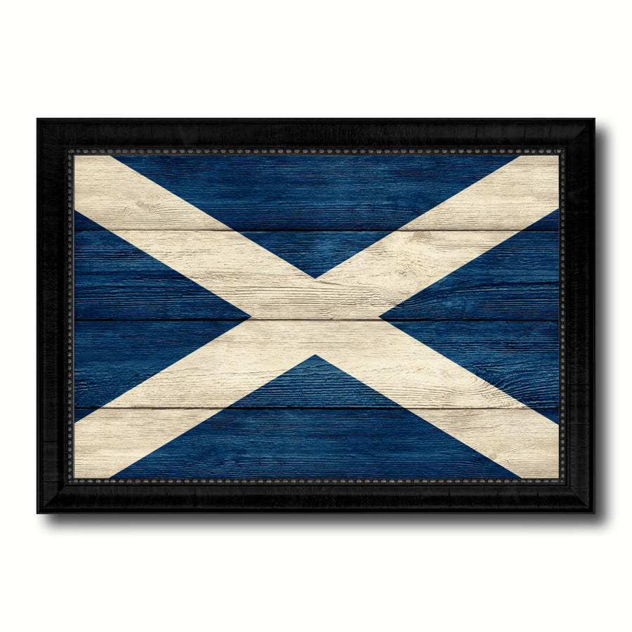 Scotland Country Flag Texture Canvas Print with Picture Frame  Wall Art Gift Ideas Image 1
