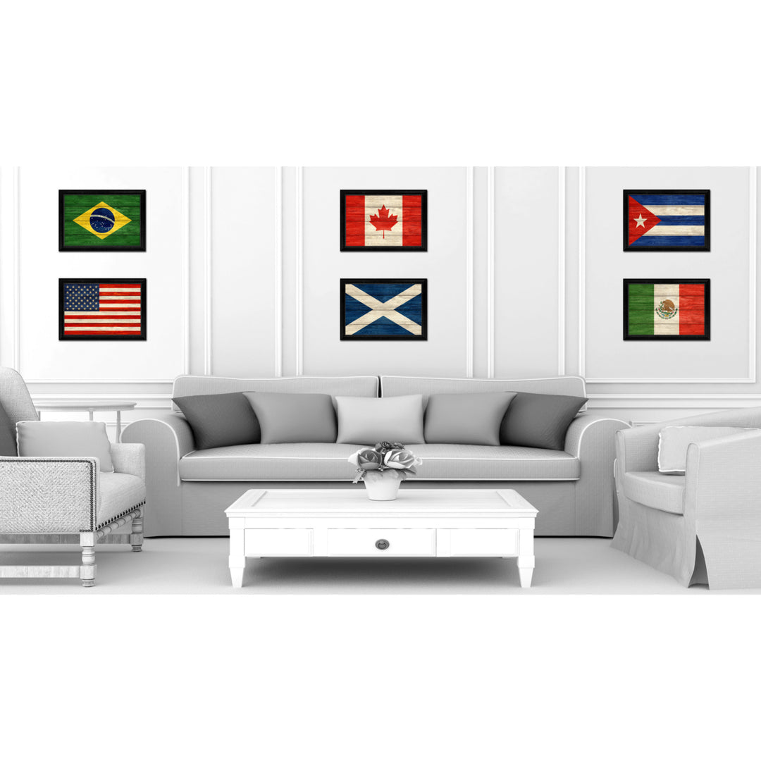 Scotland Country Flag Texture Canvas Print with Picture Frame  Wall Art Gift Ideas Image 2