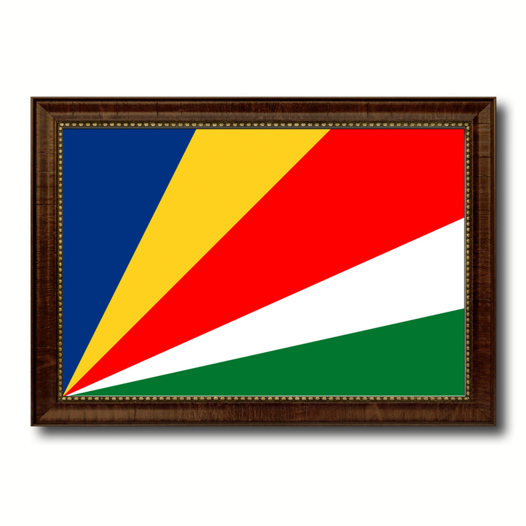 Seychelles Country Flag Canvas Print with Picture Frame  Gifts Wall Image 1