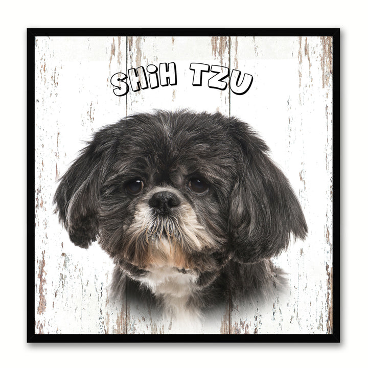 Shih Tzu Dog Canvas Print with Picture Frame Gift  Wall Art Decoration Image 1