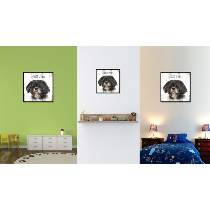 Shih Tzu Dog Canvas Print with Picture Frame Gift  Wall Art Decoration Image 2