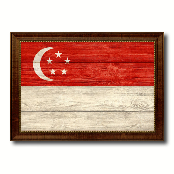 Singapore Country Flag Texture Canvas Print with Custom Frame  Gift Ideas Wall Decoration Image 1