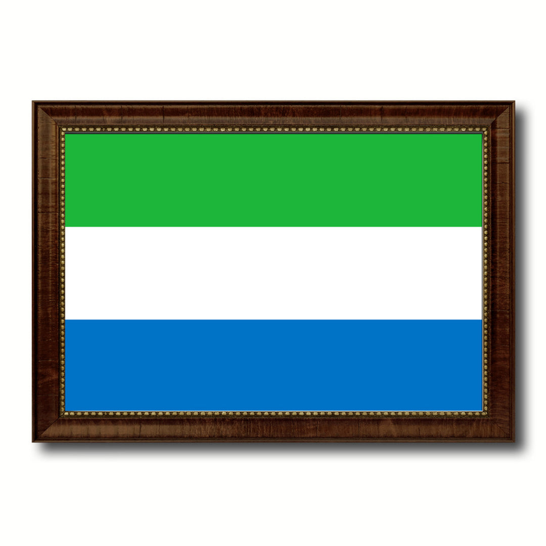 Sierra Leone Country Flag Canvas Print with Picture Frame  Gifts Wall Image 1