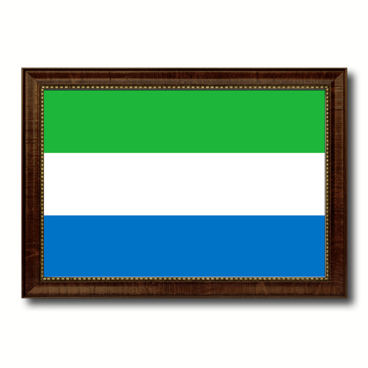 Sierra Leone Country Flag Canvas Print with Picture Frame  Gifts Wall Image 1