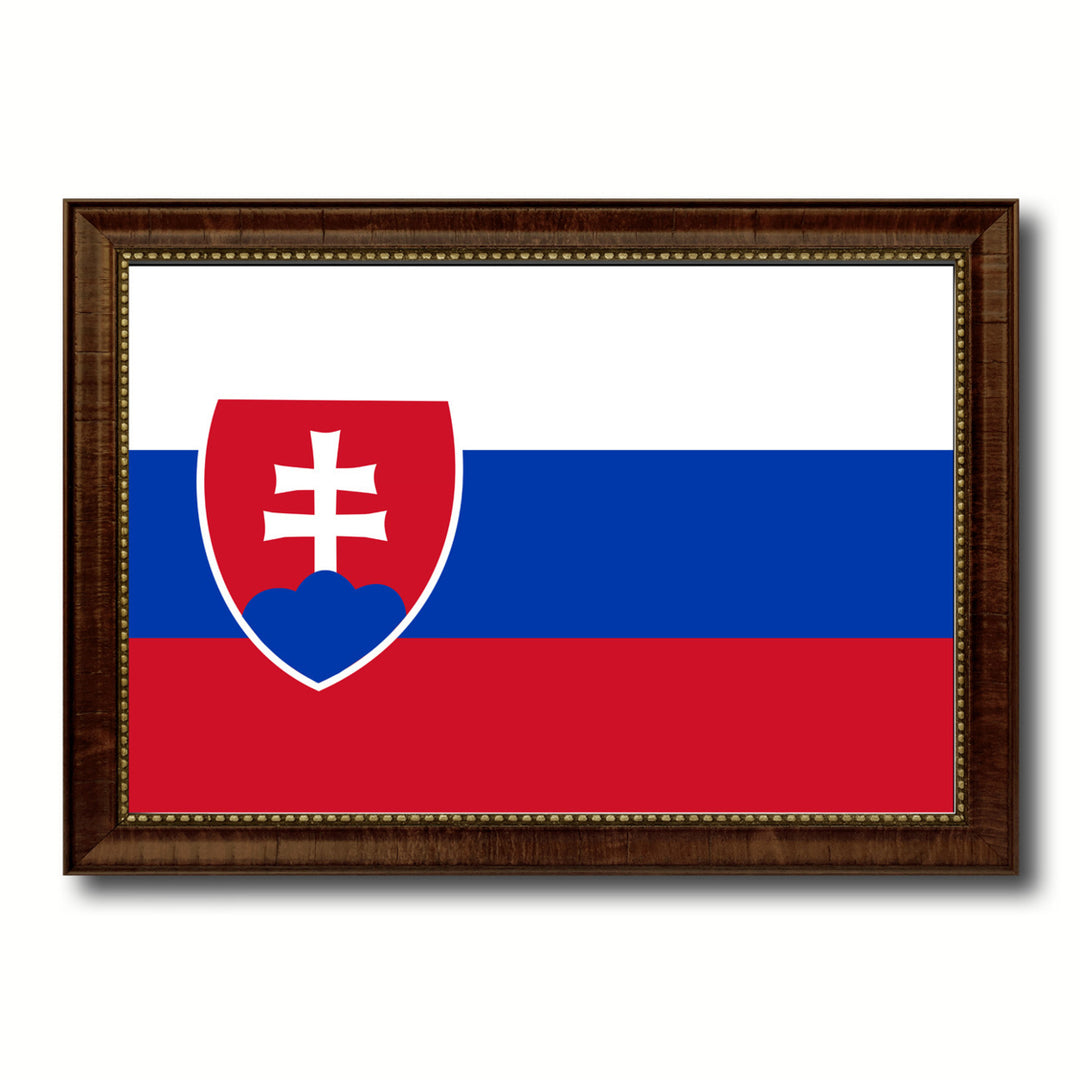 Slovakia Country Flag Canvas Print with Picture Frame  Gifts Wall Image 1