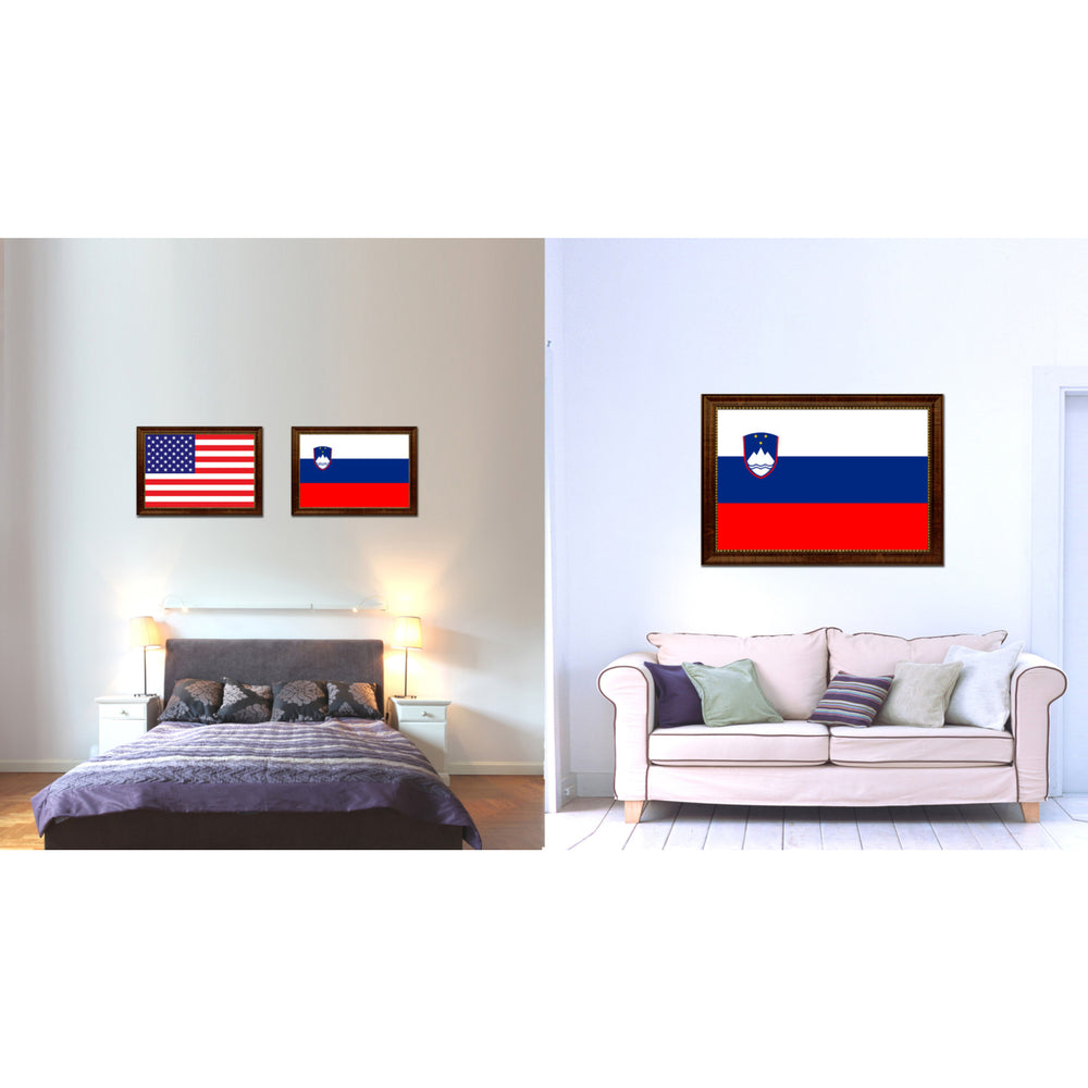 Slovenia Country Flag Canvas Print with Picture Frame  Gifts Wall Image 2