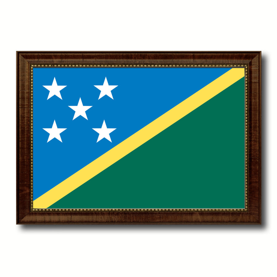 Solomon Island Country Flag Canvas Print with Picture Frame  Gifts Wall Image 1