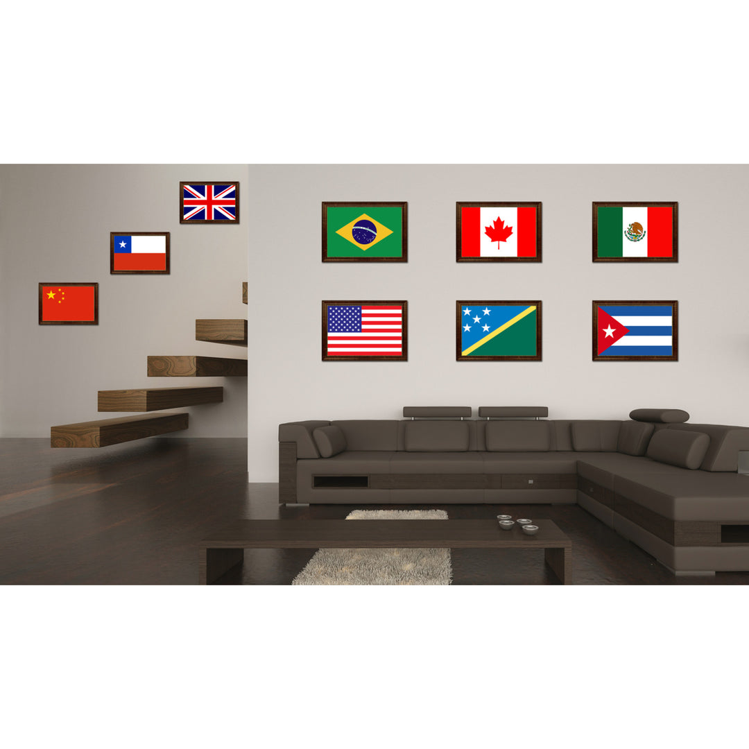 Solomon Island Country Flag Canvas Print with Picture Frame  Gifts Wall Image 3