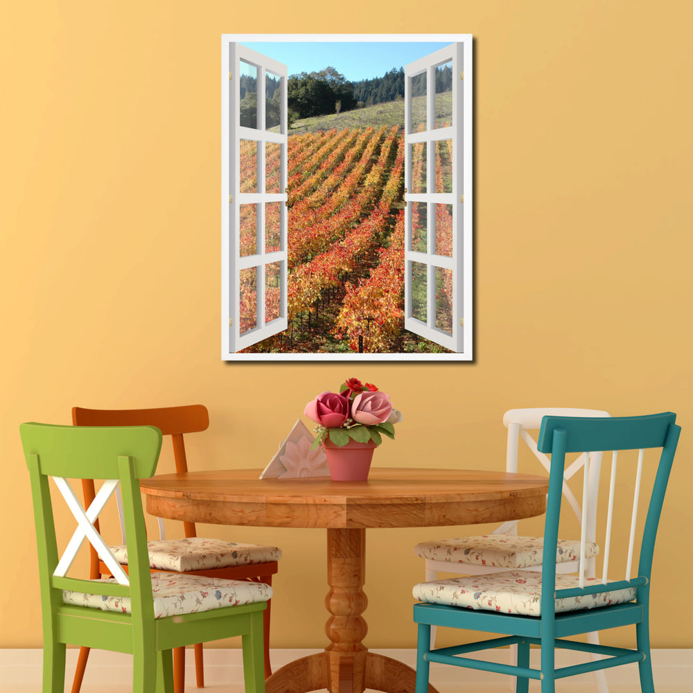 Sonoma Vineyards California Picture 3D French Window Canvas Print Gifts  Wall Frame Image 2