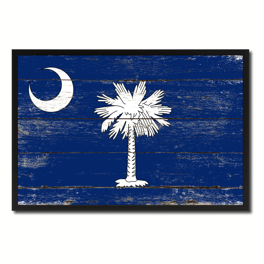 South Carolina Flag Canvas Print with Picture Frame Gift Ideas  Wall Art Decoration Image 1