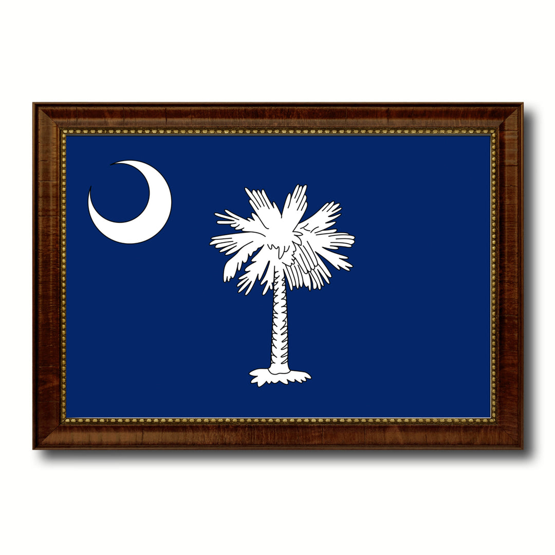 South Carolina State Flag Canvas Print with Picture Frame  Wall Art Gift Image 1