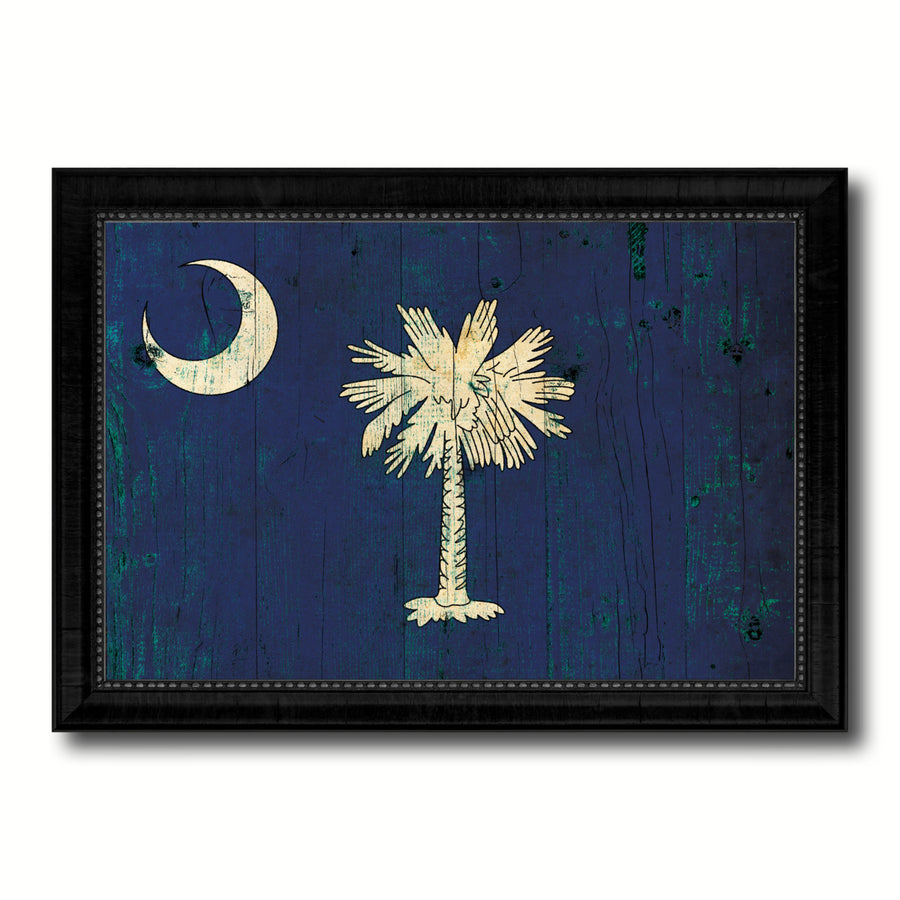 South Carolina Vintage Flag Canvas Print with Picture Frame  Wall Art Gift Image 1