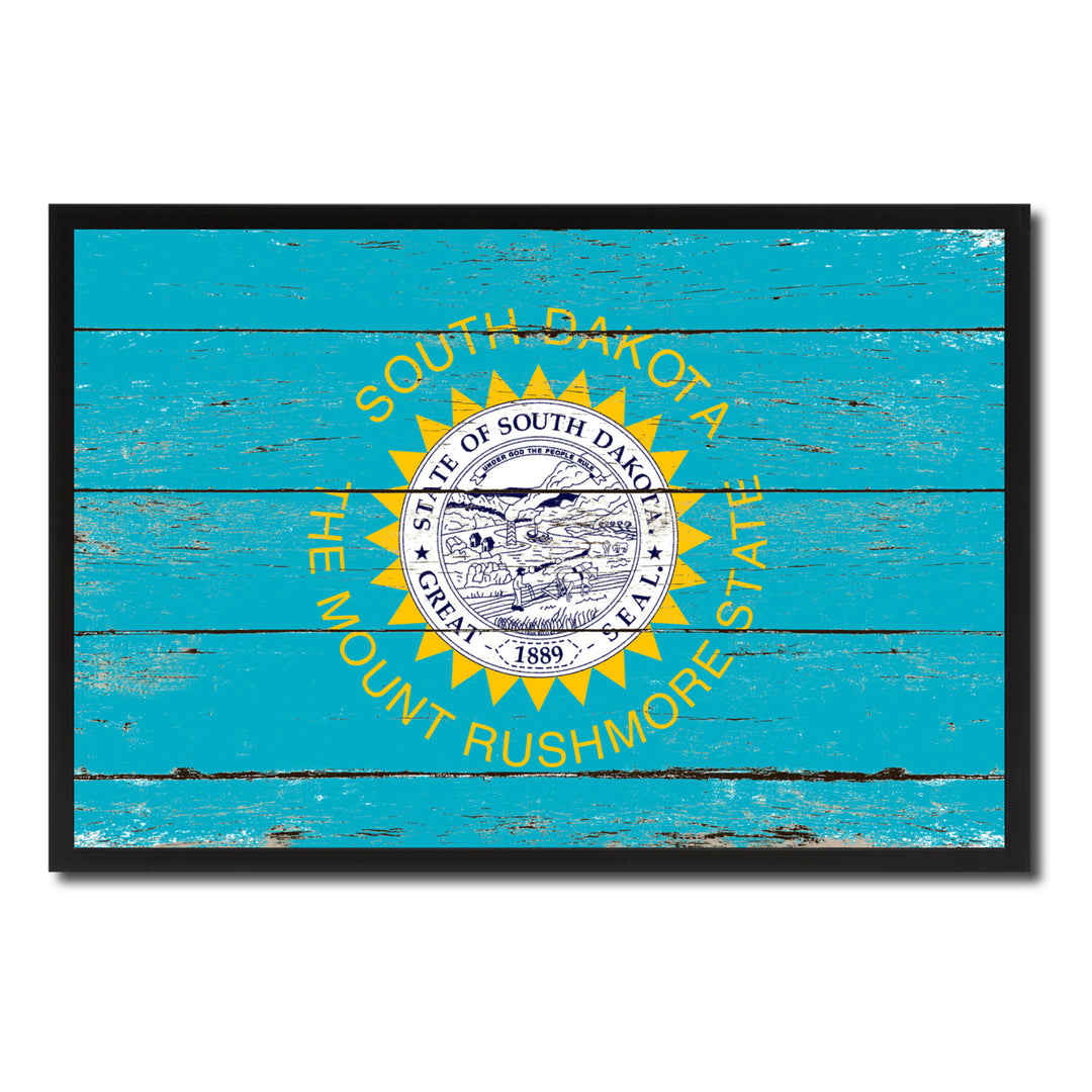 South Dakota Flag Canvas Print with Picture Frame Gift Ideas  Wall Art Decoration Image 1