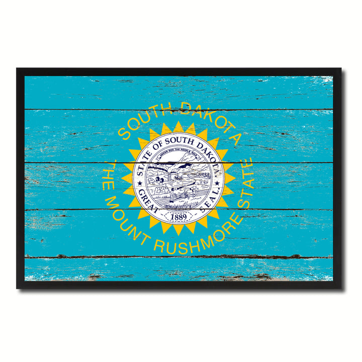 South Dakota Flag Canvas Print with Picture Frame Gift Ideas  Wall Art Decoration Image 1