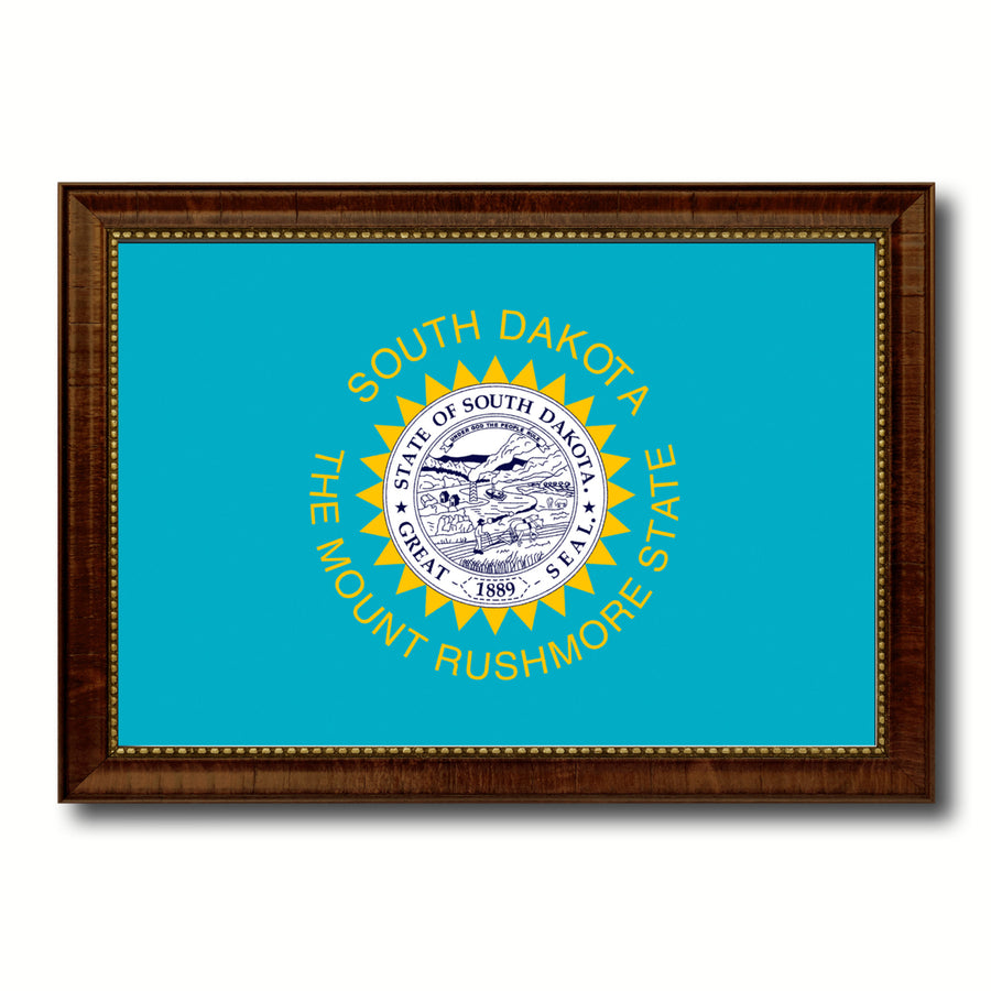 South Dakota State Flag Canvas Print with Picture Frame  Wall Art Gift Image 1