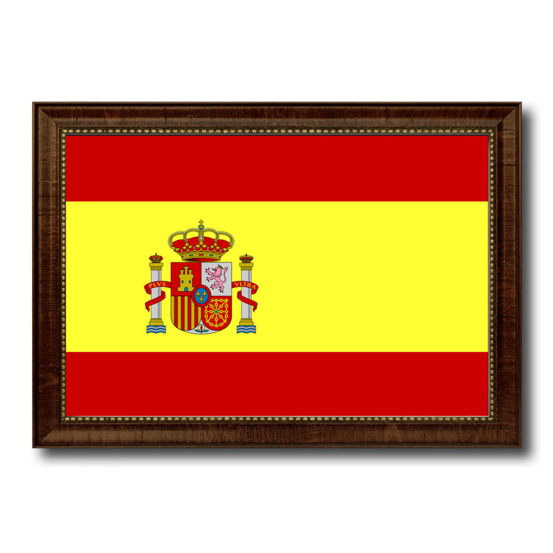 Spain Country Flag Canvas Print with Picture Frame  Gifts Wall Image 1