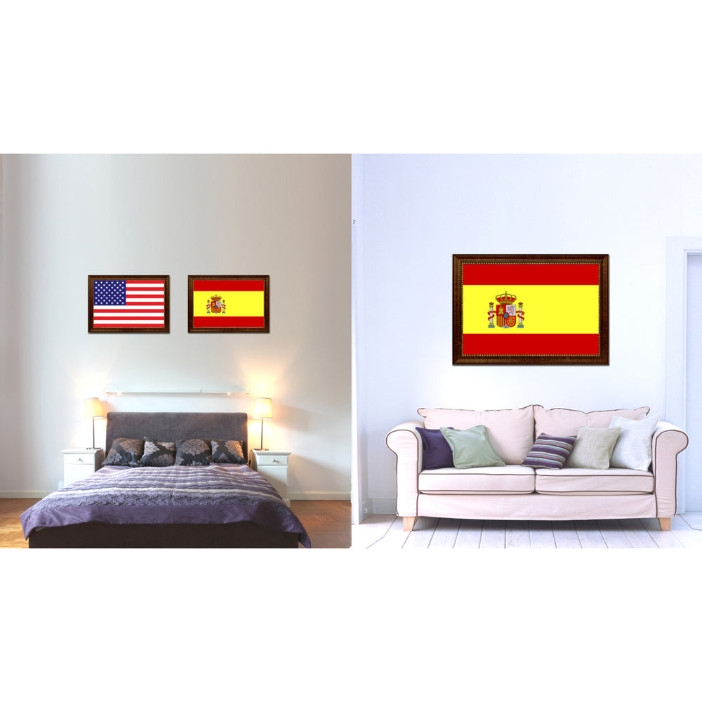 Spain Country Flag Canvas Print with Picture Frame  Gifts Wall Image 2