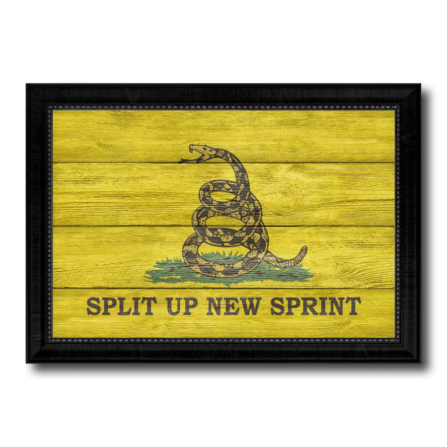 Split Up  Sprint Military Textured Flag Canvas Print with Picture Frame Gift  Wall Art Image 1