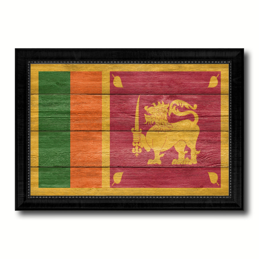 Sri Langka Country Flag Texture Canvas Print with Picture Frame  Wall Art Gift Ideas Image 1