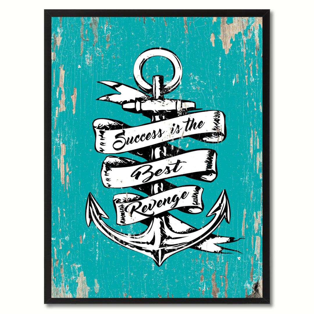 Success In The Best Revenge Saying Canvas Print with Picture Frame  Wall Art Gifts Image 1