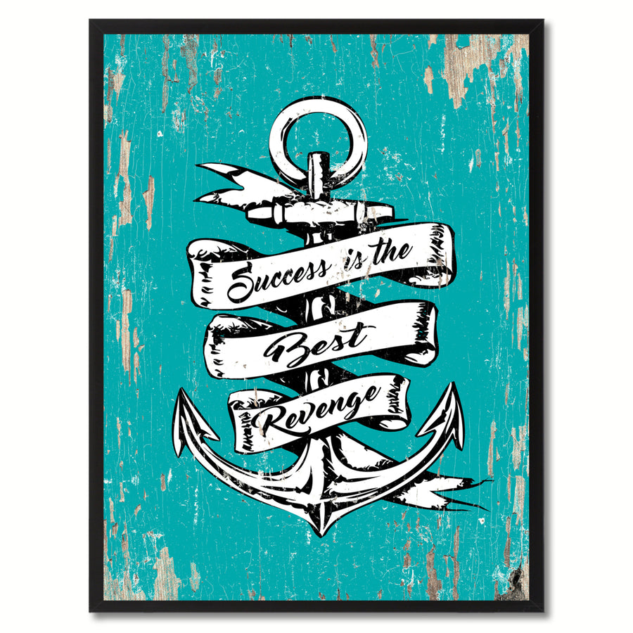 Success In The Best Revenge Saying Canvas Print with Picture Frame  Wall Art Gifts Image 1