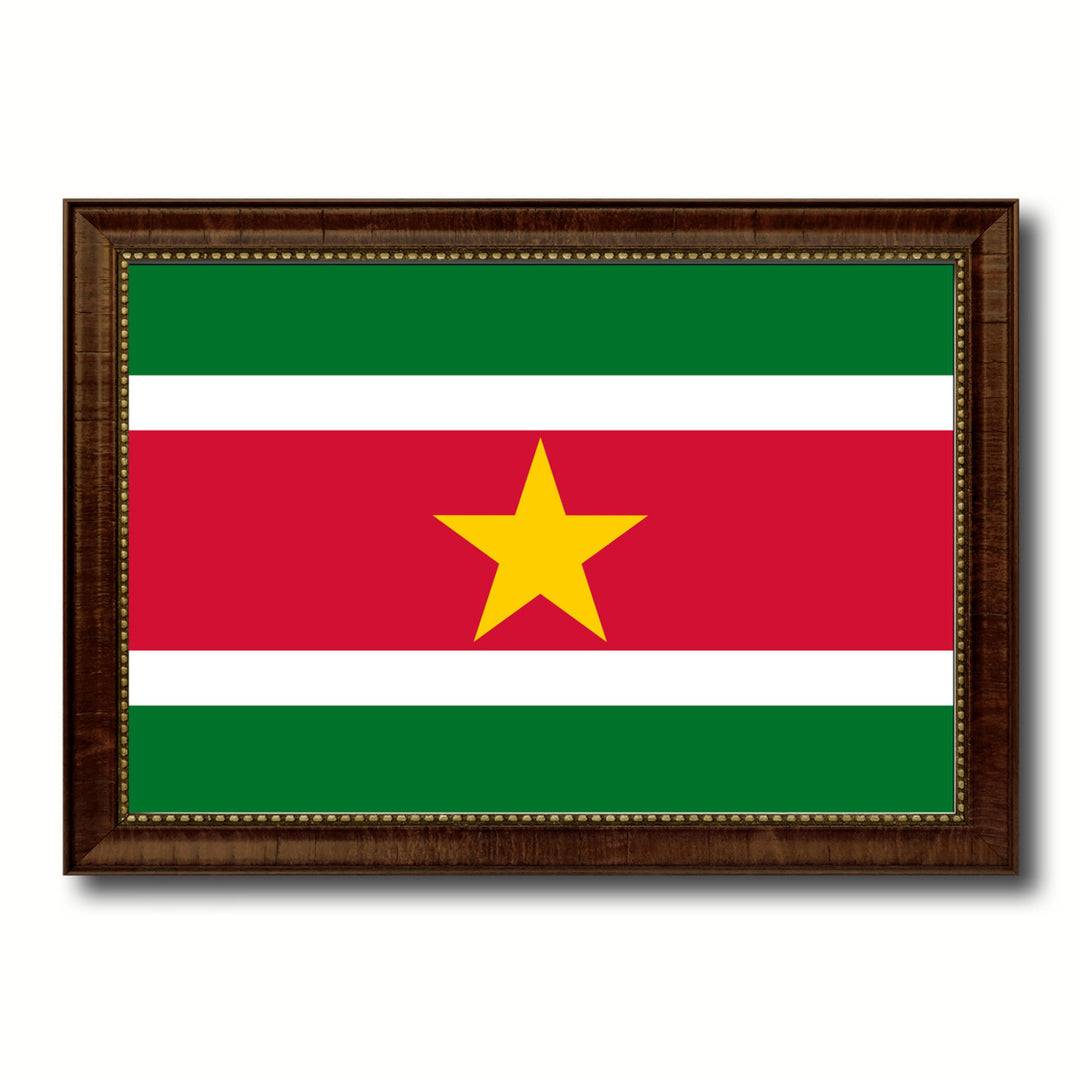 Suriname Country Flag Canvas Print with Picture Frame  Gifts Wall Image 1