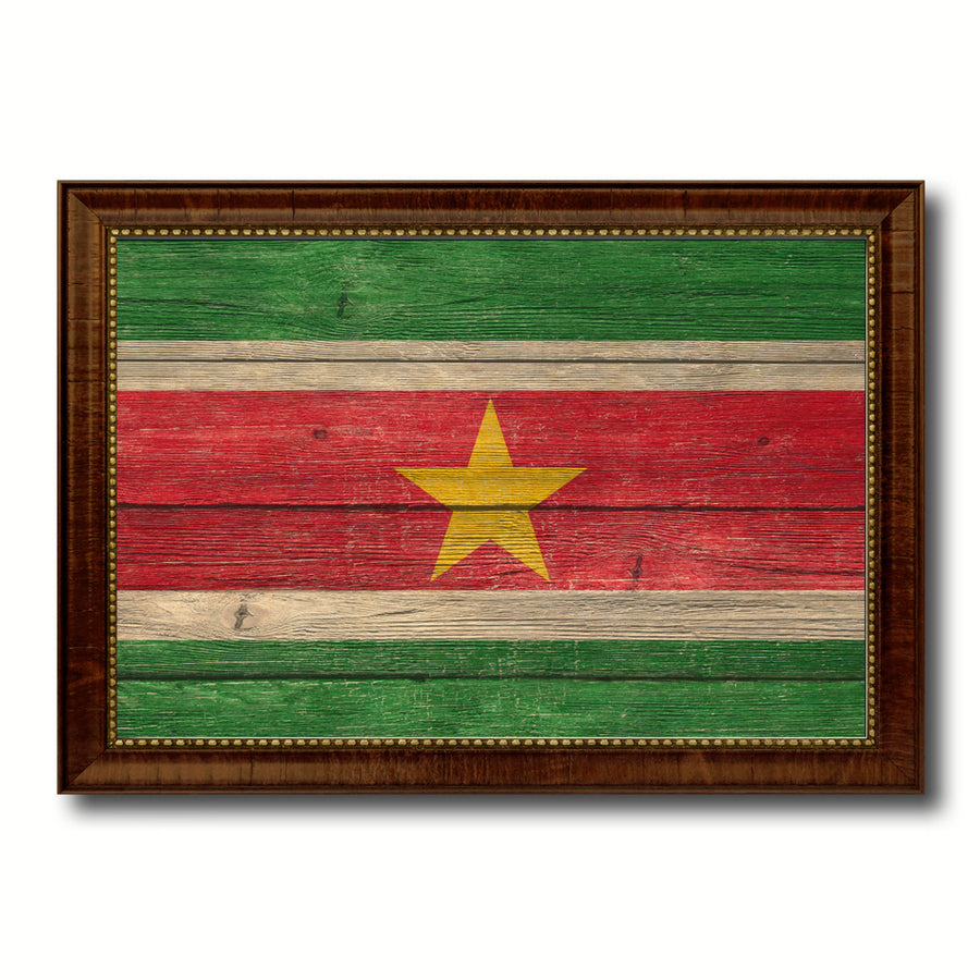 Suriname Country Flag Texture Canvas Print with Custom Frame  Gift Ideas Wall Decoration Image 1